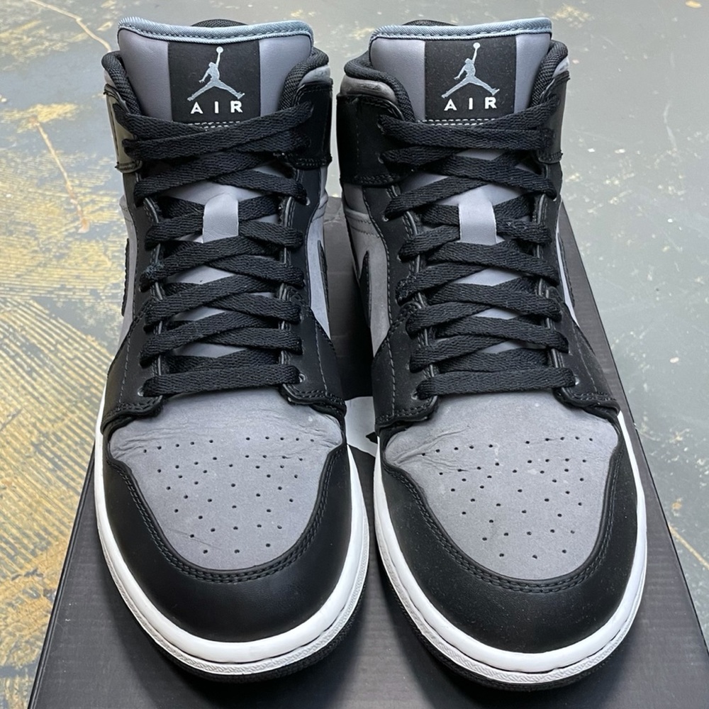 Nike Air Jordan 1 Mid Cool Grey 364770-023 10 Phat 10 Black Grey Shadow - Picture 4 of 11